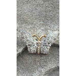 Beautiful Vintage Silver/Gold Tone Butterfly Brooch/Pin